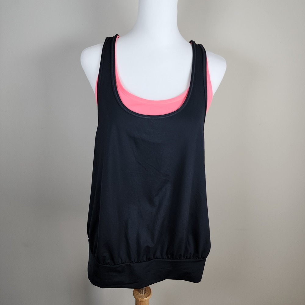 Gap Fit Tank Sports Bra Womens Medium Performance Top Yoga Gym Run Layered Shirt